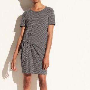 Vince Black & White Stripe Tie-Front Dress | Size L
